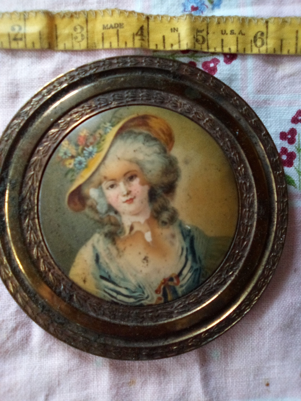 Vintage Portrait Hand Mirror Victorian Lady